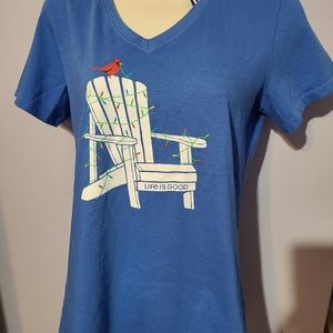 Life is good blue ladies Cardinal t-shirt  size small